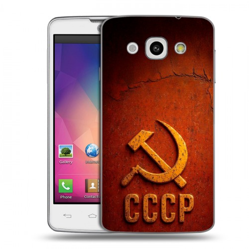 Дизайнерский пластиковый чехол для LG L60 Флаг Герб СССР