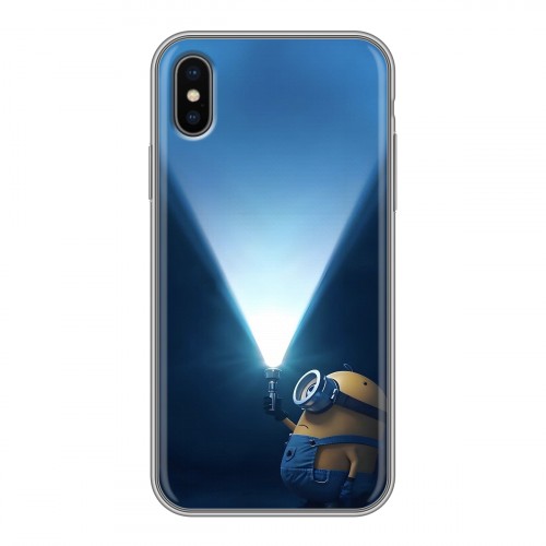 Дизайнерский силиконовый чехол для Iphone x10 Миньоны