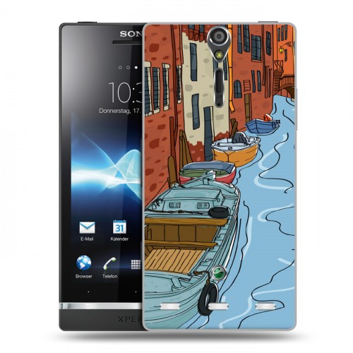 Дизайнерский пластиковый чехол для Sony Xperia S Столичные зарисовки