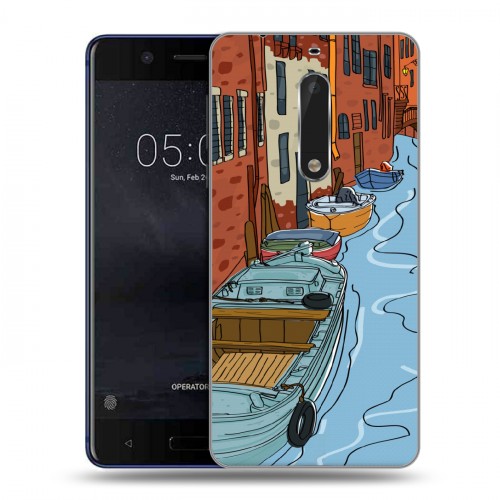 Дизайнерский пластиковый чехол для Nokia 5 Столичные зарисовки
