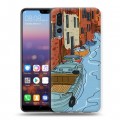 Дизайнерский силиконовый с усиленными углами чехол для Huawei P20 Pro Столичные зарисовки