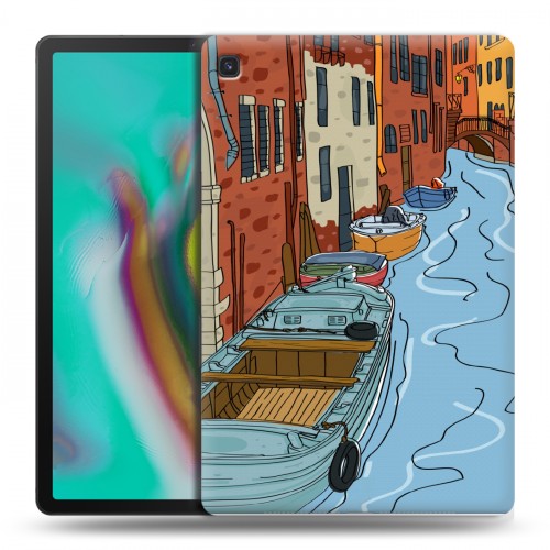 Дизайнерский пластиковый чехол для Samsung Galaxy Tab S5e Столичные зарисовки