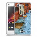 Дизайнерский силиконовый чехол для Sony Xperia L Столичные зарисовки