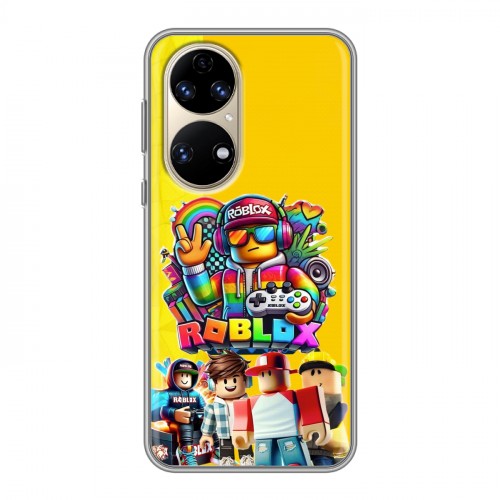 Дизайнерский силиконовый с усиленными углами чехол для Huawei P50 Pro Roblox Роблокс