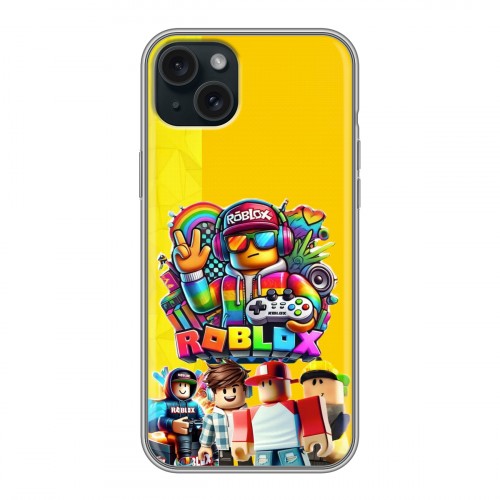 Дизайнерский силиконовый чехол для Iphone 15 Plus Roblox Роблокс