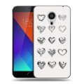 Дизайнерский пластиковый чехол для Meizu MX5 Y2K сердечки