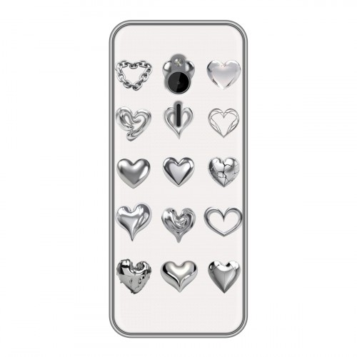 Дизайнерский силиконовый чехол для Nokia 230 Y2K сердечки