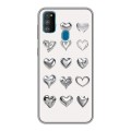 Дизайнерский силиконовый чехол для Samsung Galaxy M30s Y2K сердечки