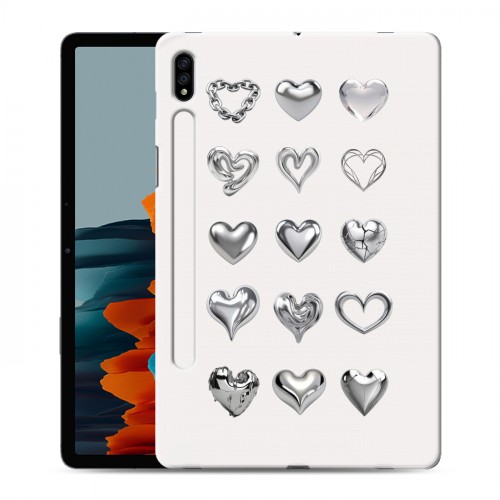 Дизайнерский силиконовый чехол для Samsung Galaxy Tab S7 Y2K сердечки