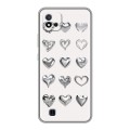 Дизайнерский силиконовый с усиленными углами чехол для Realme C20 Y2K сердечки