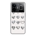 Дизайнерский силиконовый чехол для Realme GT3 Y2K сердечки