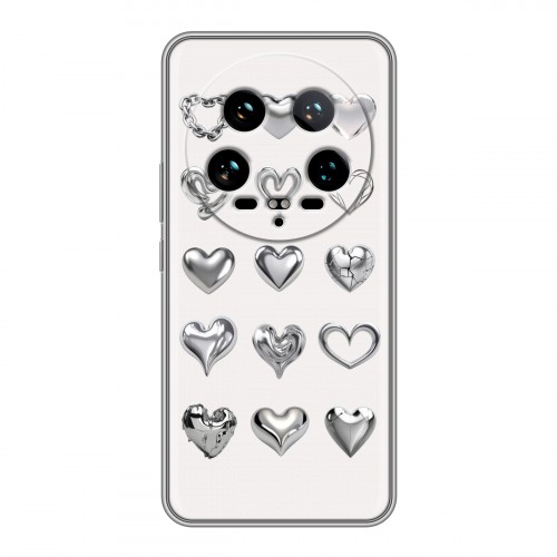 Дизайнерский силиконовый чехол для Xiaomi 14 Ultra Y2K сердечки