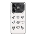 Дизайнерский силиконовый чехол для Tecno Pova 6 Y2K сердечки