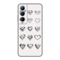 Дизайнерский силиконовый чехол для Realme C65 Y2K сердечки
