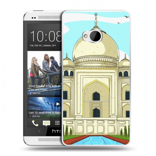 Дизайнерский пластиковый чехол для HTC One (M7) Dual SIM Столичные зарисовки