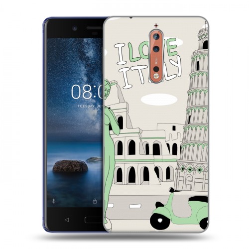 Дизайнерский пластиковый чехол для Nokia 8 Столичные зарисовки