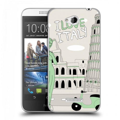 Дизайнерский пластиковый чехол для HTC Desire 616 Столичные зарисовки