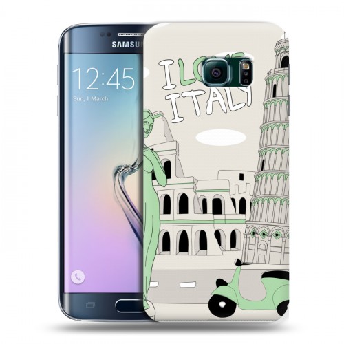 Дизайнерский пластиковый чехол для Samsung Galaxy S6 Edge Столичные зарисовки