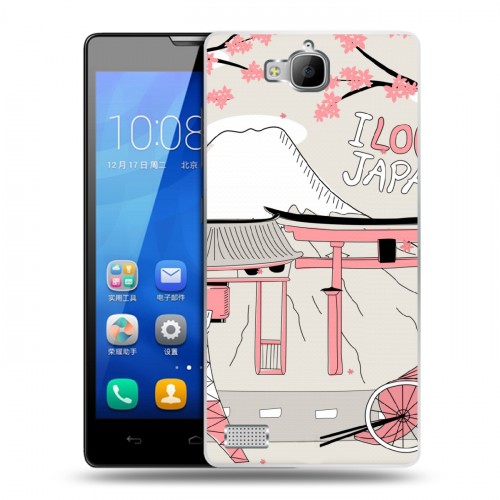 Дизайнерский пластиковый чехол для Huawei Honor 3c Столичные зарисовки