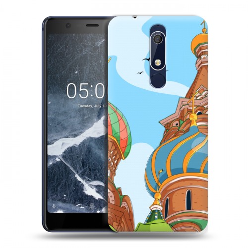 Дизайнерский пластиковый чехол для Nokia 5.1 Столичные зарисовки