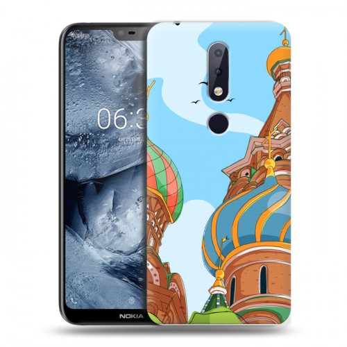 Дизайнерский пластиковый чехол для Nokia 6.1 Plus Столичные зарисовки