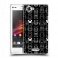 Дизайнерский пластиковый чехол для Sony Xperia L Совиные узоры