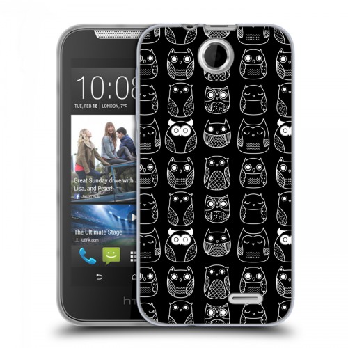 Дизайнерский силиконовый чехол для HTC Desire 310 Совиные узоры
