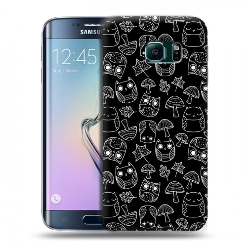 Дизайнерский пластиковый чехол для Samsung Galaxy S6 Edge Совиные узоры