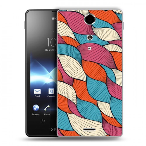 Дизайнерский пластиковый чехол для Sony Xperia TX Яркие волны