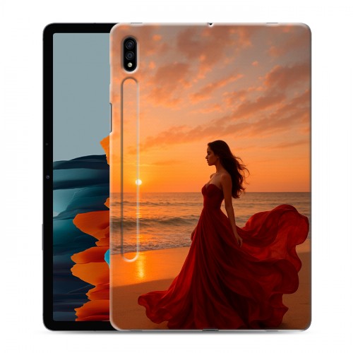 Дизайнерский силиконовый чехол для Samsung Galaxy Tab S7 со своим фото