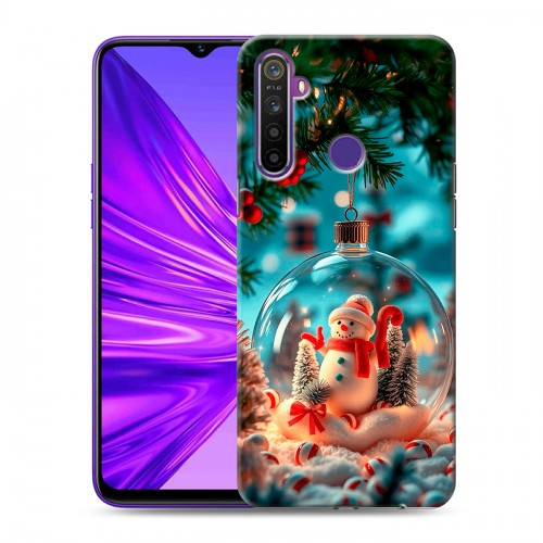 Дизайнерский силиконовый чехол для Realme 5 Новый год