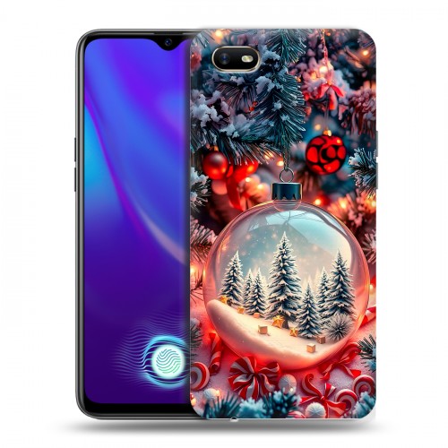 Дизайнерский силиконовый с усиленными углами чехол для OPPO A1k Новый год