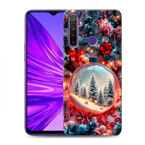 Дизайнерский силиконовый чехол для Realme 5 Новый год