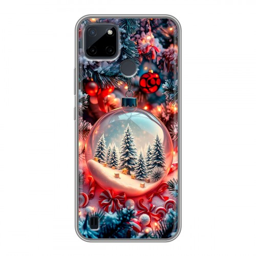 Дизайнерский силиконовый чехол для Realme C21Y Новый год