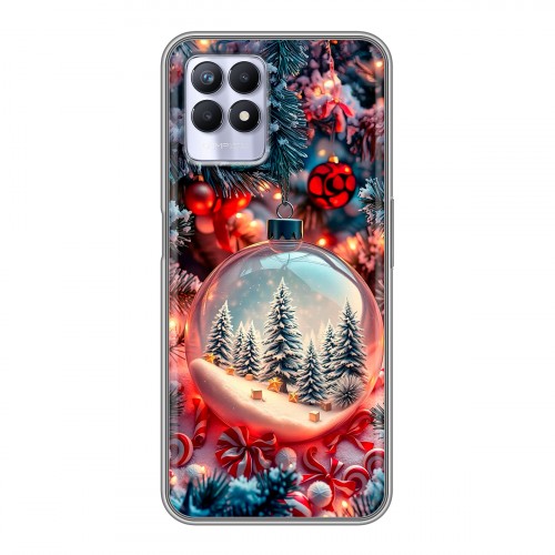 Дизайнерский силиконовый чехол для Realme 8i Новый год