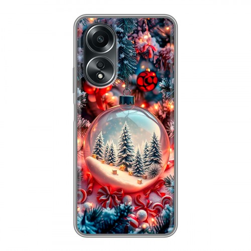 Дизайнерский пластиковый чехол для OPPO A58 4G Новый год