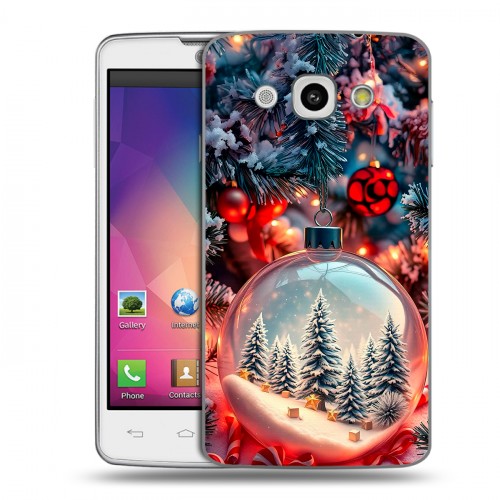 Дизайнерский пластиковый чехол для LG L60 Новый год