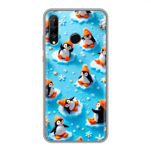 Дизайнерский силиконовый чехол для Huawei P30 Lite Новый год