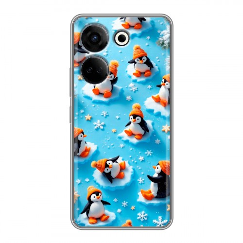 Дизайнерский силиконовый с усиленными углами чехол для Tecno Camon 20 Новый год