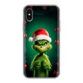Дизайнерский силиконовый чехол для Iphone x10 Гринч Новый год Рождество