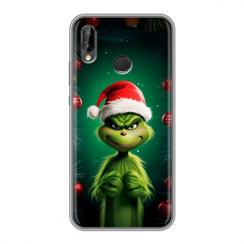 Дизайнерский силиконовый чехол для Huawei P20 Lite Гринч Новый год Рождество