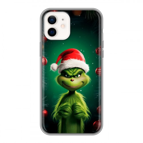 Дизайнерский силиконовый чехол для Iphone 12 Гринч Новый год Рождество