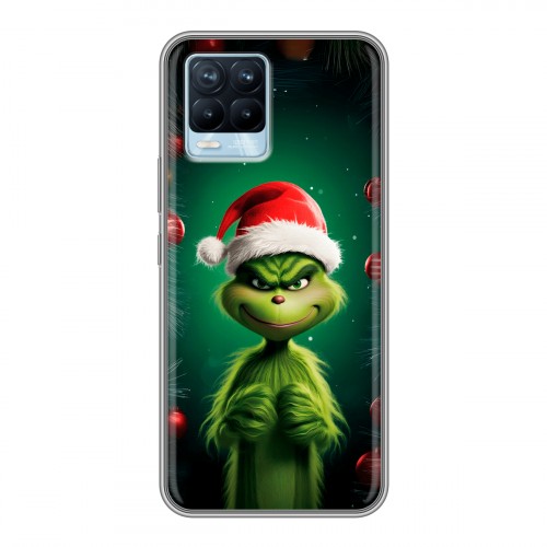 Дизайнерский силиконовый чехол для Realme 8 Гринч Новый год Рождество