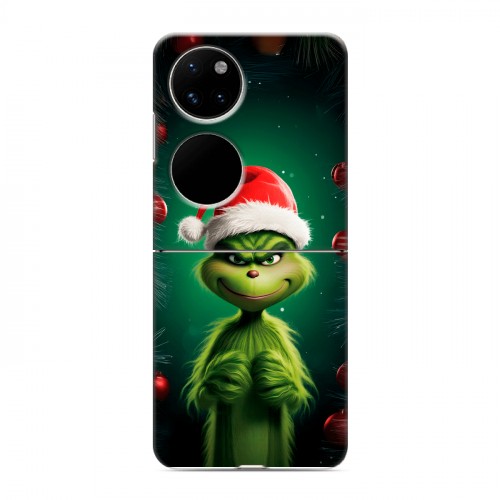 Дизайнерский пластиковый чехол для Huawei P50 Pocket Гринч Новый год Рождество