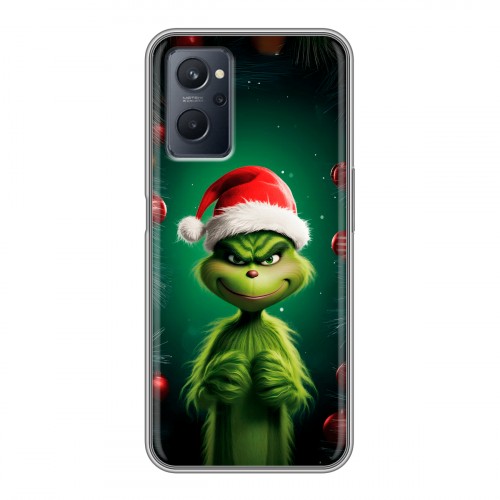 Дизайнерский силиконовый чехол для Realme 9i Гринч Новый год Рождество