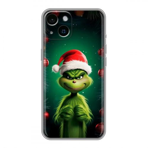 Дизайнерский силиконовый чехол для Iphone 14 Гринч Новый год Рождество