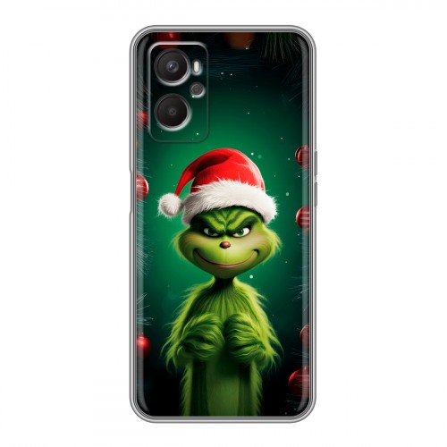 Дизайнерский силиконовый с усиленными углами чехол для OPPO A96 Гринч Новый год Рождество