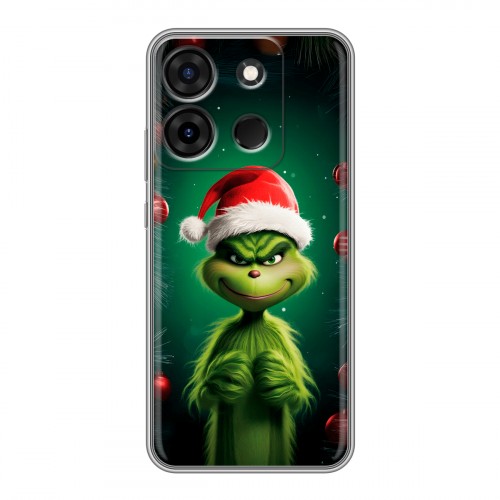 Дизайнерский силиконовый чехол для Infinix Smart 7 Гринч Новый год Рождество