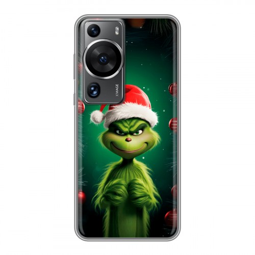 Дизайнерский пластиковый чехол для Huawei P60 Гринч Новый год Рождество