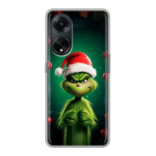 Дизайнерский силиконовый чехол для OPPO A98 Гринч Новый год Рождество